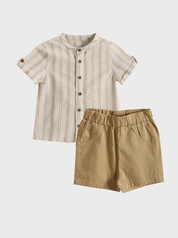 ?izgili Erkek Bebek G?mlek ve ?ort 2li