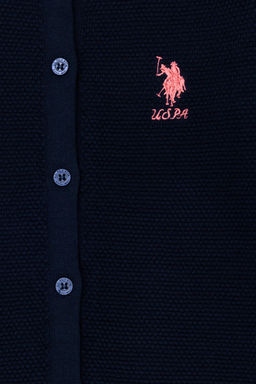 Темно-синий трикотажный кардиган для девочки - U.s. polo assn фото 3