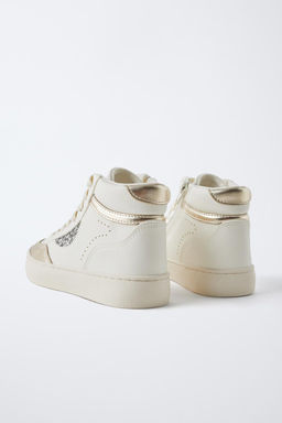 METALLIC HIGH TOP SNEAKERS - Zara фото 7