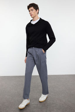 TRENDYOL MAN Antrasit %100 Pamuk Pileli Kargo Cepli Dokuma Gabardin Pantolon TMNAW25PL00006 - Trendyolmilla фото 2