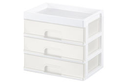 Органайзер для мелочей 3 ящика 25,8*17,8*22,5 см белый/перламутр (модель 340306) - Elan gallery фото 3