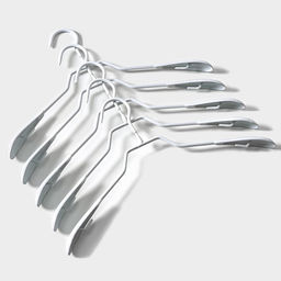 Плечики - вешалки для одежды антискользящие, набор 5 шт., 39×20.5 см, металл с ПВХ покрытием, белые