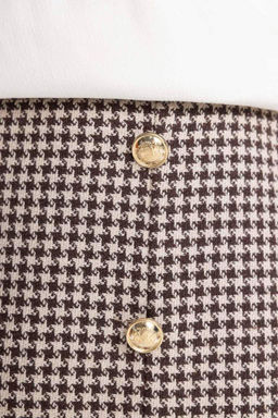 Мини-юбка А-силуэта в клетку на подкладке - Defacto фото 7