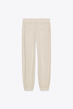 LINEN BLEND JOGGER TROUSERS - Zara фото 13