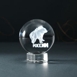 Фигурка стекло шар «Мощь России», d=6 см