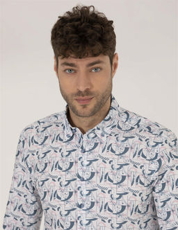 Pembe Slim Fit Uzun Kollu G_mlek - Pierre cardin фото 2