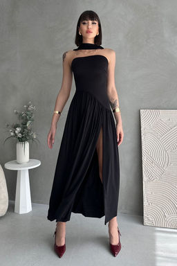 Bordo A Kesim Sal Detayl? Straplez Maxi S?k Abiye Gece Mezuniyet Elbisesi TPRSS25EL00317 - Trendyolmilla фото 3