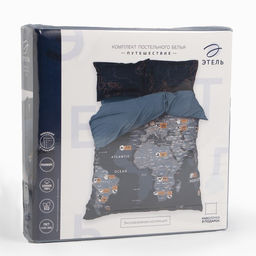 Постельное бельё Этель 1.5 сп Путешествие 143х215 см,150х214 см, 50х70+3 - 2 шт фото 10