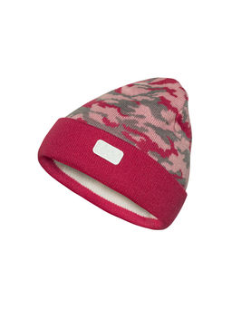 Шапка вязаная камуфляж розовый