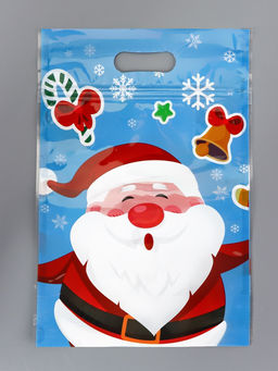 Цена за 50 шт. Пакет подарочный новогодний «Друзья дедушки Мороза», с zip-lock застежкой, МИКС, 15×22 см