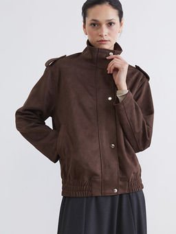 Dik Yaka Oversize Kad?n S?et G?r?n?ml? Ceket