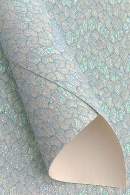 Кожзам с блесткими Кружево А4 (5 листов) SF-5988, голубой №8