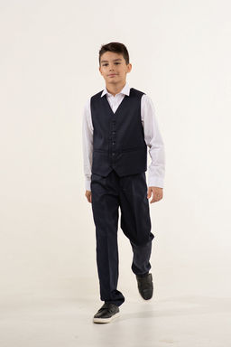 Синий жилет школьный для мальчика Инфанта, модель 1003/5 фото 4