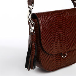 Сумка женская мессенджер TEXTURA на магните, 17×8×19 см, коричневая