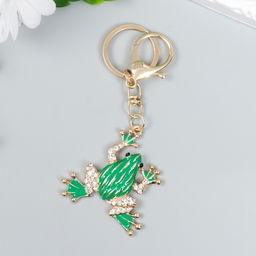 Брелок для ключей на кольце с карабином «Зелёная лягушка», 11.2×6.2 см