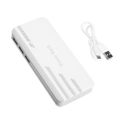 Внешний аккумулятор Luazon PB-25, 10000 мАч, 3 USB, 1 А, индикатор, фонарик, серо-белый - Luazon home фото 4