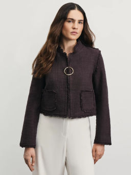 Жакет из твида с бахромой / Zarina