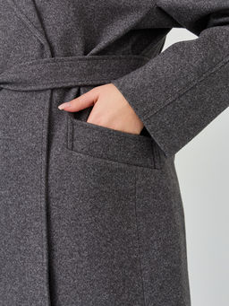 Пальто женское демисезонное 25885 (серый точка)