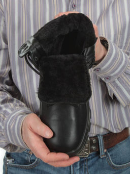 05-9003 BLACK Ботинки зимние мужские (искусственная кожа, искусственный мех)