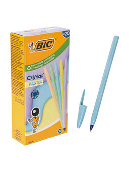 Цена за 20 шт. Ручка шариковая BIC Cristal «Пастель», 1.0 мм, синяя