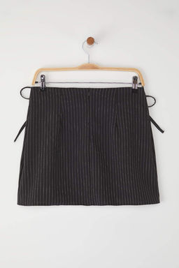 Trendyolmilla Koyu Antrasit Plise ve Kurdele Detayl? Mini Boy Dokuma Etek TEDAW25ET00012  фото 3