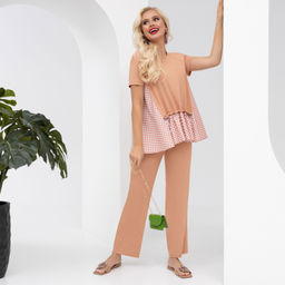 Брючный комплект Дневник моих путешествий (2 в 1 брауни)