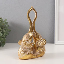 Фигурка полистоун «Слоны: прикосновение. Индейские узоры», золото, 13×6.7×19.8 см