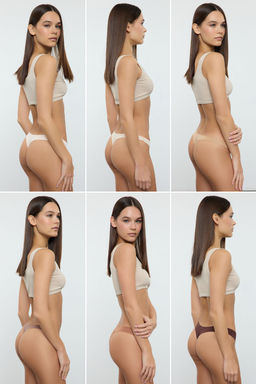 TRENDYOLMILLA Siyah 6l? Micro Dikissiz/Iz Yapmaz Lazer Kesim Tanga Orme Kulot THMAW25KU00039  фото 6