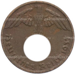 Монета 1 рейхспфенниг 1937 года A Германия