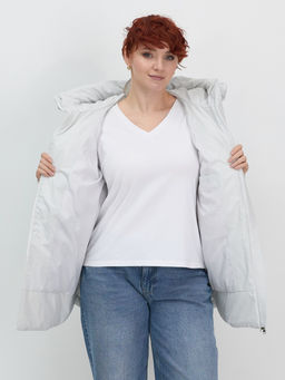 Куртка женская демисезонная с капюшоном серого цвета 1140Sr - Mtforce фото 15