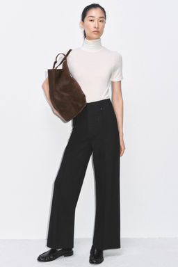 JEANS ZW COLLECTION TAILORED WIDE LEG TIRO ALTO / Negro