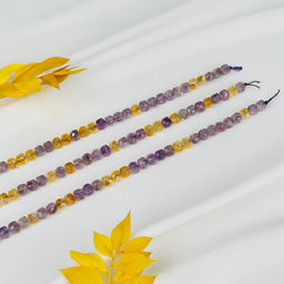 Бусины для украшений из лавандового Аметиста и Цитрина (50 бусин) 37 см