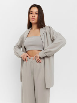 Костюм женский: рубашка, брюки, топ, KAFTAN Base, размер 50, серый