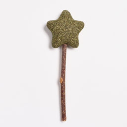 Игрушка для кошек из кошачьей мяты Звезда на палочке из мататаби, 13,5 см - Пижон фото 2