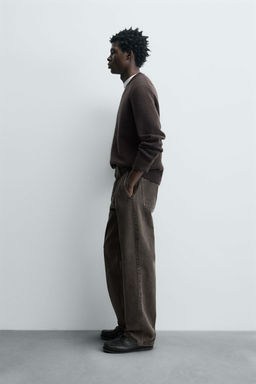 STRAIGHT FIT PLEATED JEANS - Zara фото 3