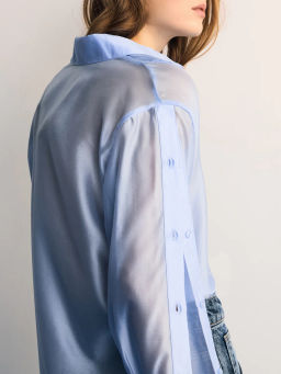 Рубашка оверсайз с декоративными пуговицами / Zarina  фото 7