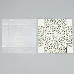 Цена за 5 шт. Коробка для макарун «Волшебного Нового года!», тиснение на крышке, 12×12×3.5 см