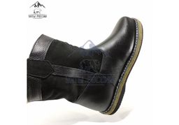 Мини-монголки до -50 натур. кожа мужские черные, войлочная подошва,
