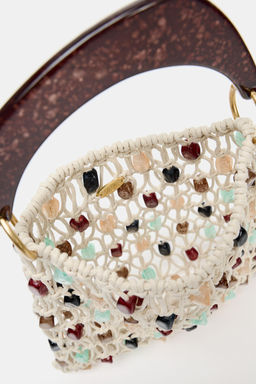 BOLSO SACA ABALORIOS / Beige claro - Zara фото 7