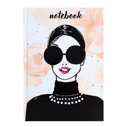 Колледж-тетрадь в твердой обложке 7БЦ, А5, 80 листов, Фешн очки, блок в клетку, глянцевая ламинация