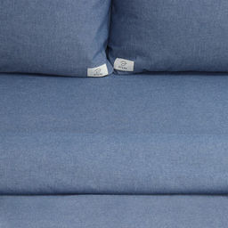 Постельное бельё Этель Denim евро, 200х220см, 220х240см, 50х70-2шт, цвет синий, жатый хлопок, 140 г/м2  фото 2