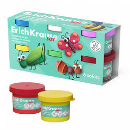 АКЦИЯ Цена за 1 шт. Тесто для лепки ErichKrause Baby с Алоэ Вера 6 цветов по 35 г (в коробке-рукаве 6 шт)