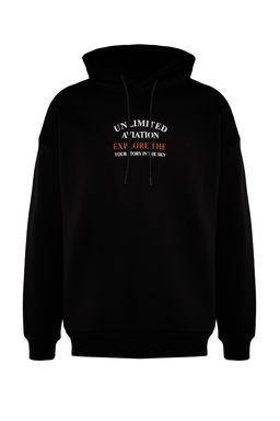 Худи Trendyolmilla черная с флисом