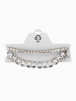 Чокер-колье Сияние дуэт, цвет белый в серебре, 36 см