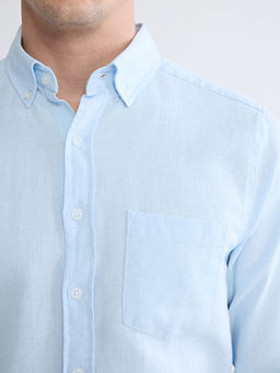 Regular Fit Keten Kar???ml? Erkek G?mlek