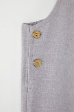 Gri K?z Cocuk Basic Ask?l? Uzun Dokuma Salopet TKDSS25SE00000 - Trendyolmilla фото 4