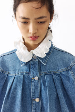 Cazadora vaquera oversize con pliegues - H&m фото 5