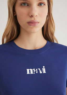 Mavi Bask?l? Lacivert Tisort  фото 5