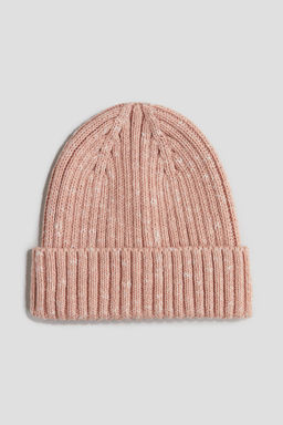 Gorro beanie en punto acanalado de algod?n