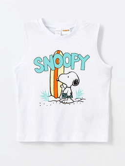 Bisiklet Yaka Snoopy Bask?l? Erkek Bebek Atlet ve Deniz ?ortu 2li Tak?m - Waikiki фото 2